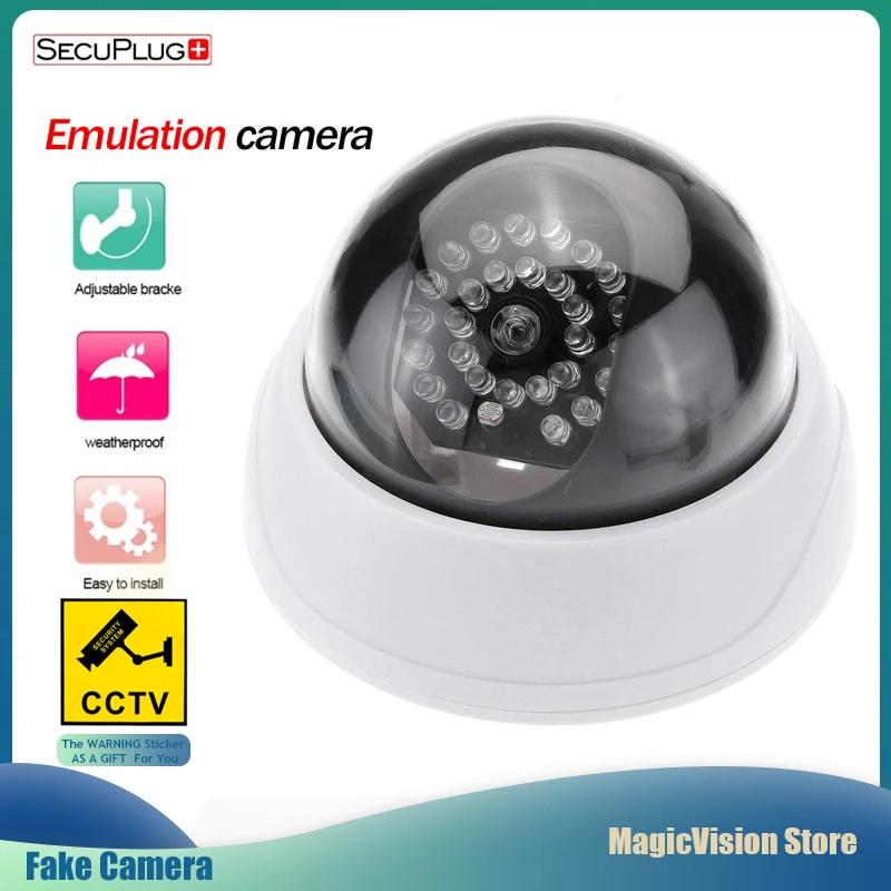 

Fake Dummy Camera Dome Indoor Outdoor Simulation Cameras Home Security Surveillance Simulated Led Monitor Home
