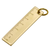 6cm small copper ruler 3mm thickened brass metal ruler copper key pendant number plate drafting supplies mini rulers