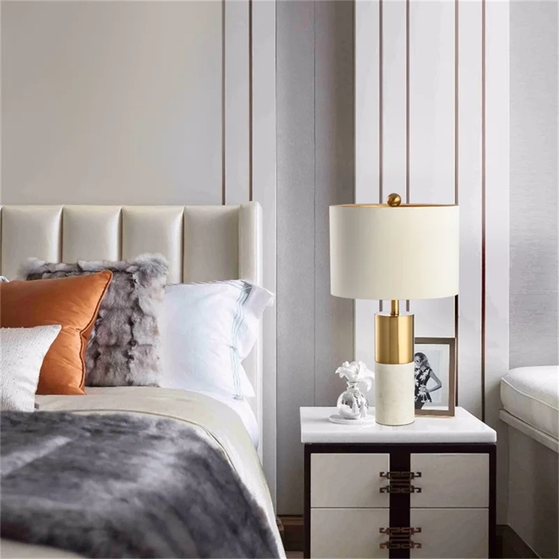 AOSONG Modern Table Lamp Marble Bedside LED Desk Light Luxury Creative Decorative for Home Bedroom Living Room Office Hotel | Лампы и
