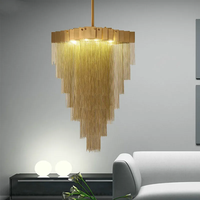 Post современные золото Сталь кисточкой G9 светодиодные подвесные светильники