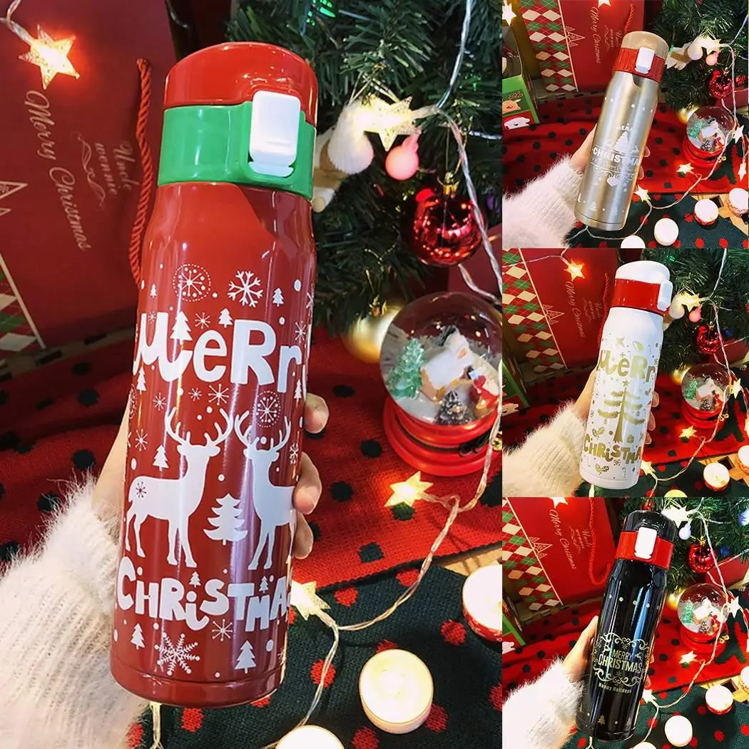 4 цвета уличная бутылка для воды модная нержавеющая сталь рождественский стиль