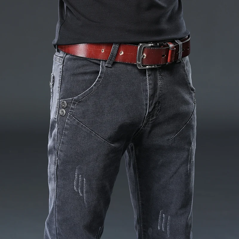 Брендовые мужские 2021 Новые Модные приталенные винтажные классические джинсовые