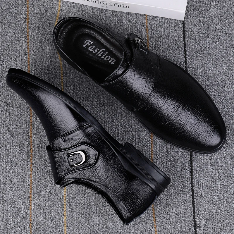 

Classic Breathable Comfortable High Quality Genuine Leather Casual Shoes Men Fashion Trendy Soft Summer Dress Wedding Shoes