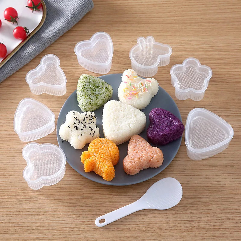 

Creative cartoon shaped triangular rice ball mold DIY seaweed sushi mold for children's rice bento mol