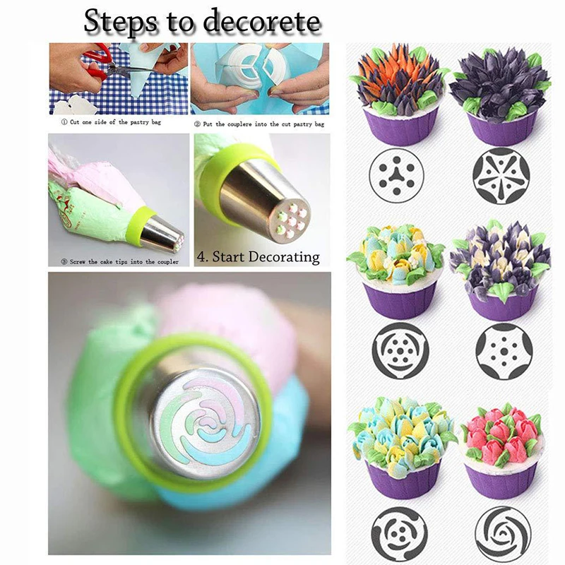 

SKTN 46pcs Multi-function Cake Decorating Kit Dessert Baking Pastry Supplies Cake Turntable Set