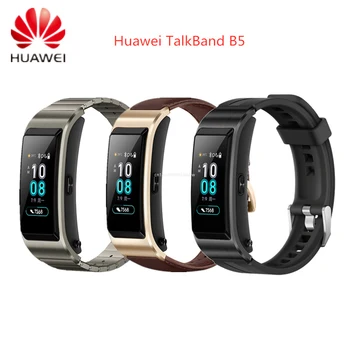 95% New Huawei TalkBand B5 Talk Band Bluetooth Smart Bracelet Wearable Sports Wristbands Touch AMOLED Screen Call Earphone Bands
