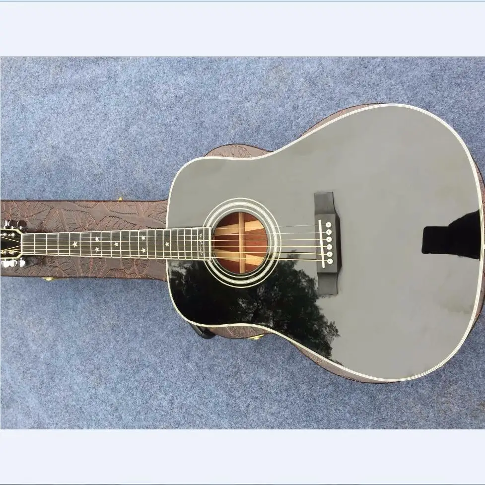 D35 Акустическая гитара Johnny cash signature акустическая электрическая гитара Акустическая гитара цельный топ D35 BK гитара