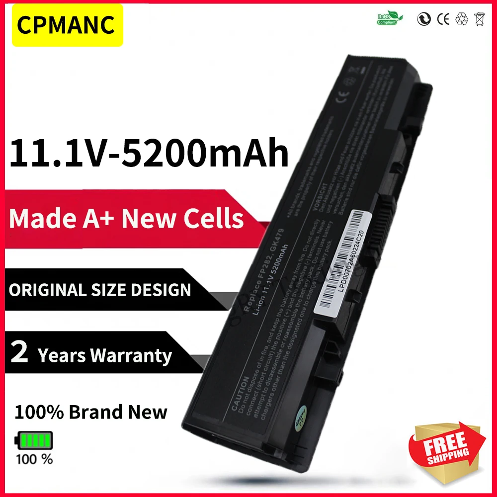 Cpmanc Células Bateria do Portátil para Dell Inspiron 1520 1521 1720 1721 530s Vostro 1500 1700 Gk479 Fp282 Fk890 Gr986 Dy375 3120576 Baterias p/ laptop