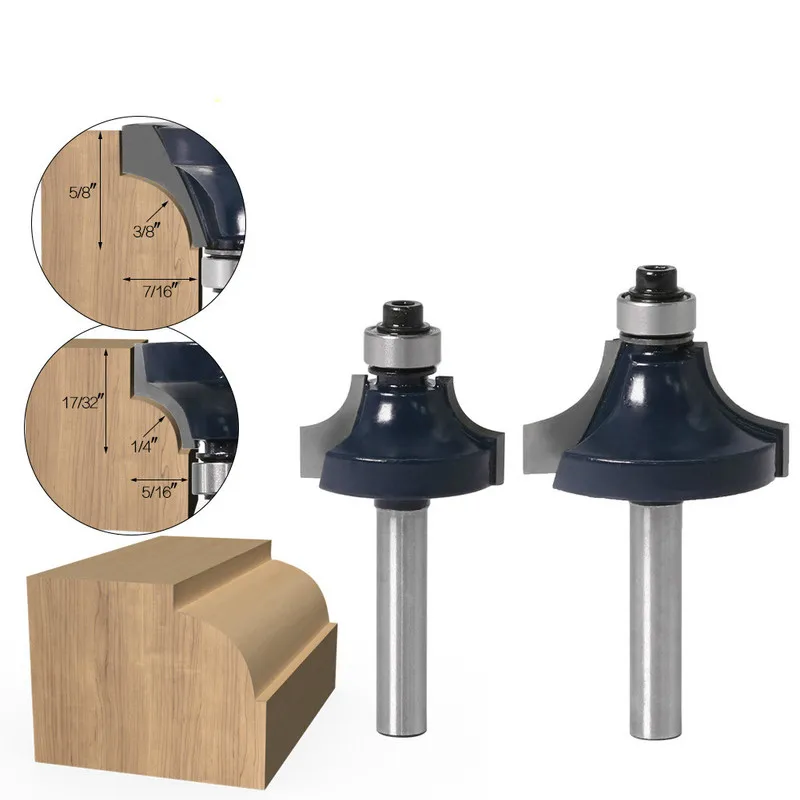 2 шт. угловые фрезы 1/4 дюйма с подшипником | Инструменты