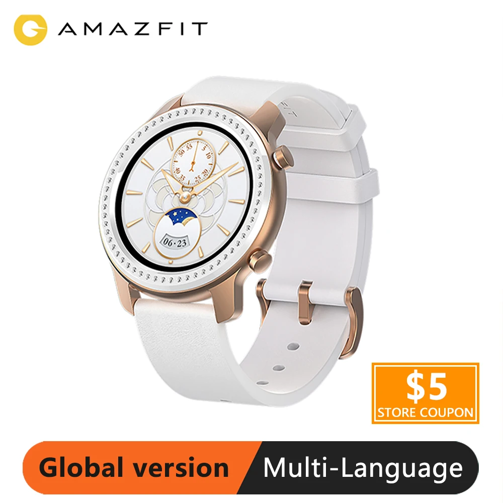 Блестящие Смарт-часы Xiaomi Amazfit GTR gps 42 мм 5 АТМ водонепроницаемые 24 дня батарея умные