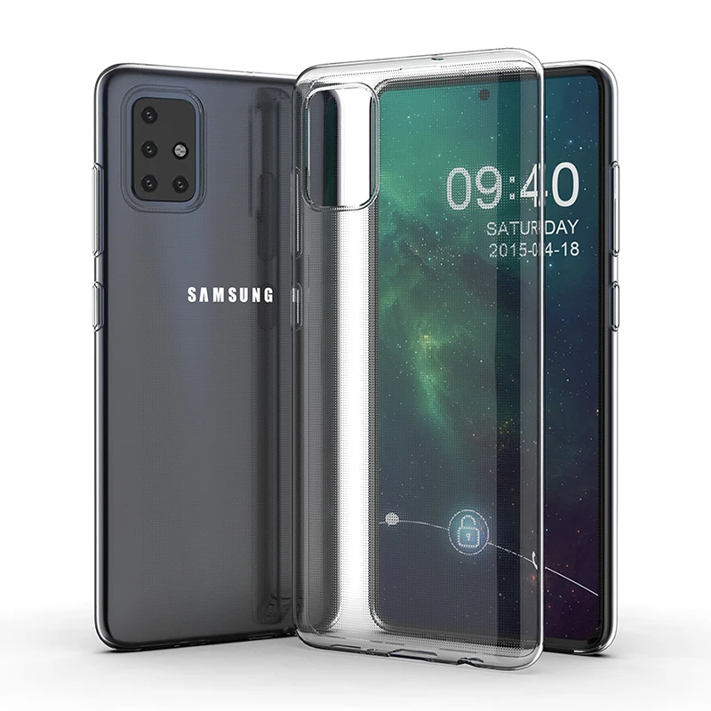 Для samsung Galaxy A51 чехол тонкий прозрачный силиконовый мягкий Задняя накладка чехла