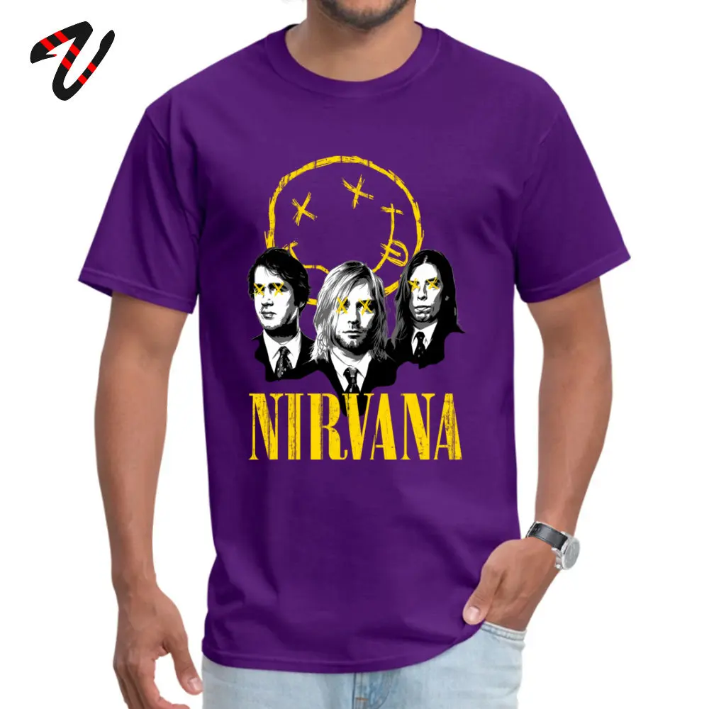 Скидка Nevermind Nirvana повседневные футболки с короткими рукавами Осень Зима хлопковая футболка для Мужская футболка подарок на день рождения - Цвет: Purple