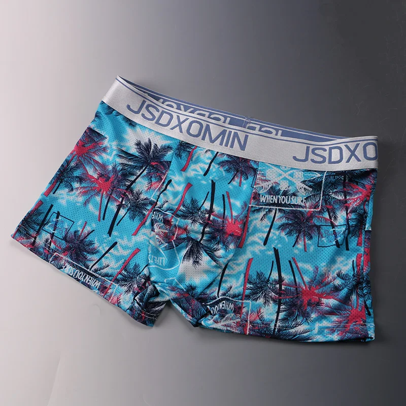 6 шт./лот новые сетчатые мужские трусы боксеры из ледяного шелка короткие с u