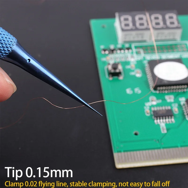 

Titanium Alloy Tweezers Professional Maintenance Tool 0.15mm Precision Edge Anti-magnetization Microscope Fingerprint Tweezers