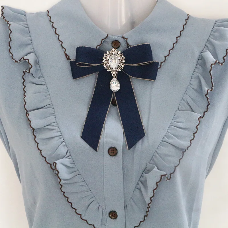 Модные ручной работы стразы декоративная брошь-бант платье рубашка ткань лента