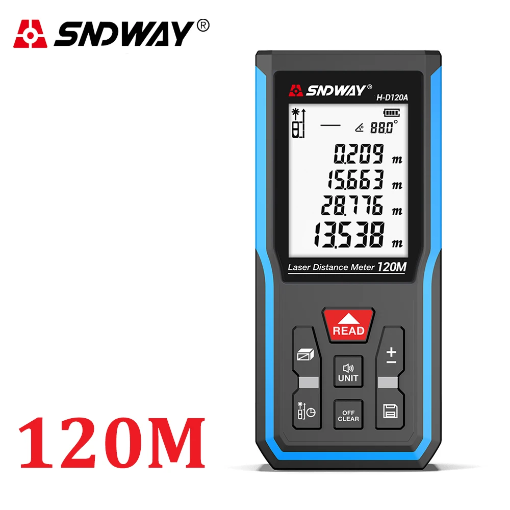 Лазерный дальномер лазер SNDWAY, дальность измерения 120 м, 100 м, 80 м, 70 м, 60 м, 50 м, 40 м, лазерная рулетка, дальномер, линейка для охоты - изображение