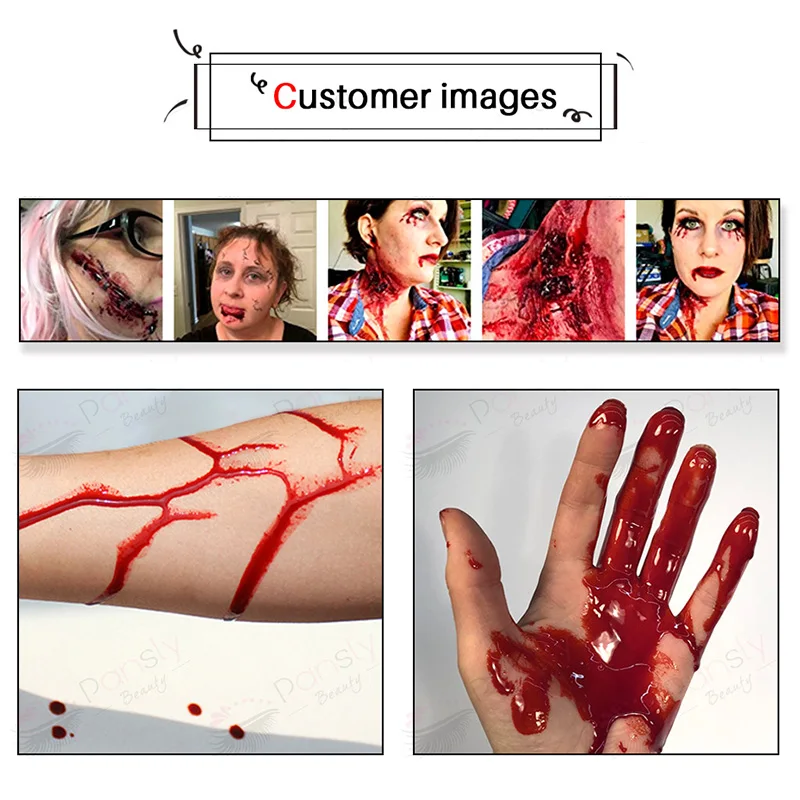 Оптовая торговля макияж для Хэллоуина поддельная кровь лицо краска тела шрамы