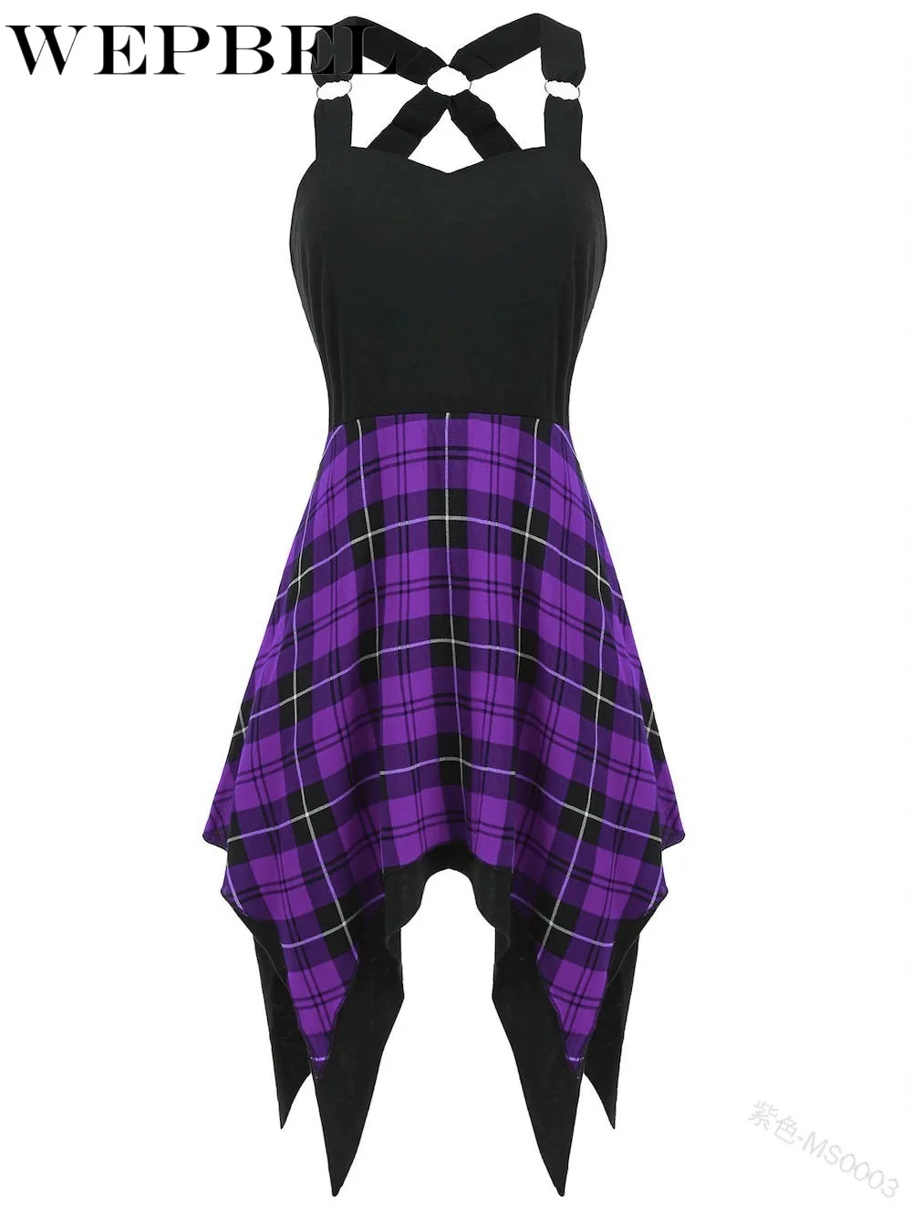 WEPBEL женское модное Повседневное платье без рукавов Летнее клетчатое с принтом