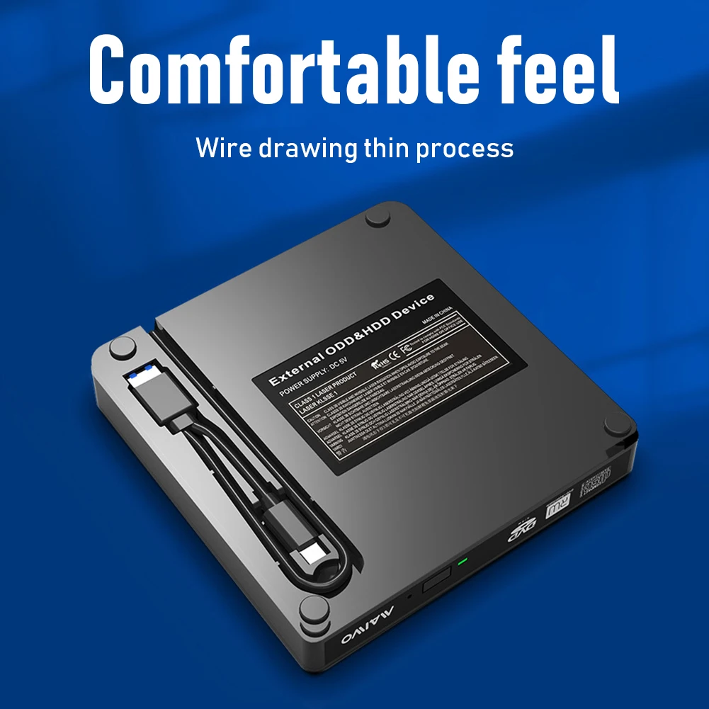 

MAIWO K523 USB 3.0 Type-C External Drive CD DVD VCD Writer Burner Reader Recorder Adapter Optical Drives Player for Laptop PC