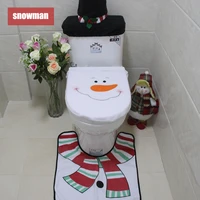 toilet cover foot pad seat cover cap christmas bathroom decorations for home santa claus snowman xmas bathroom deco three piece