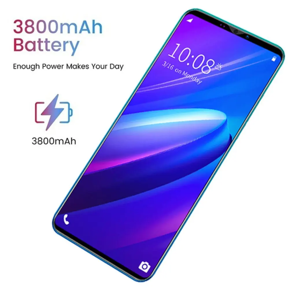 

Z6 Pro Smartphone 5.8 Inch Screen Smartphone 512M+4G Android Smartphone 3D Glass Plated Back Cover Blue