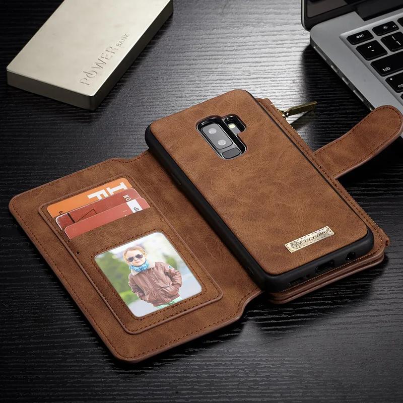 CaseMe Vintage Genuine Leather Multifunction Wallet Detachable Phone Case for Samsung Galaxy S9 S8 S10 S20 Plus Ultra Note 10 9 | Мобильные