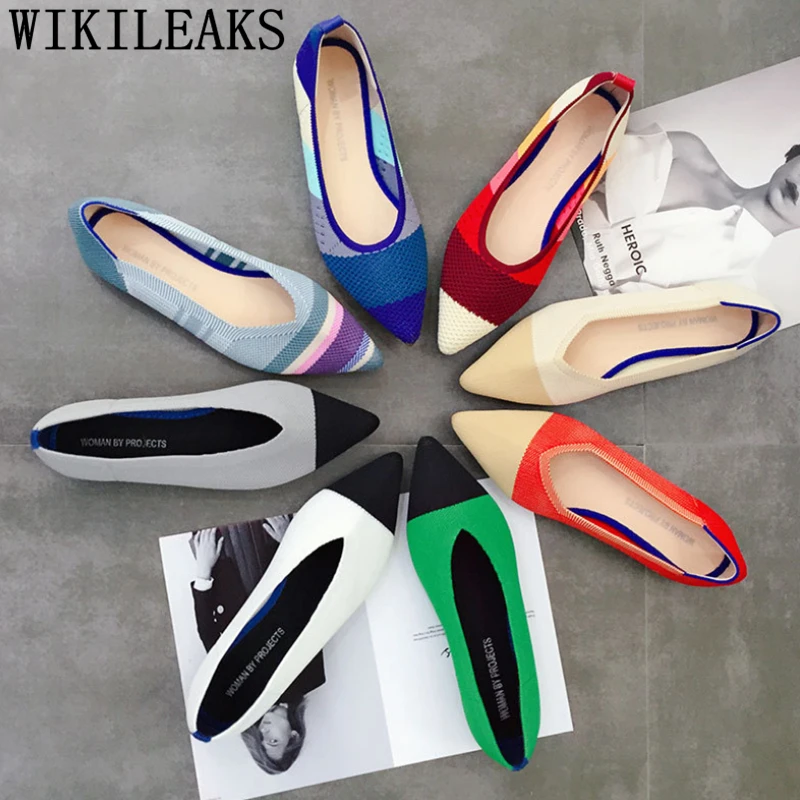 Туфли женские с острым носком заостренный носок плоская подошва модная