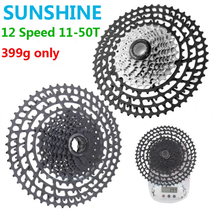 

SUNSHINE-cassette de rueda libre para bicicleta de montaña, 12 velocidades, 11-50T, 12v, 10 11s, ultraligero, solo 399g