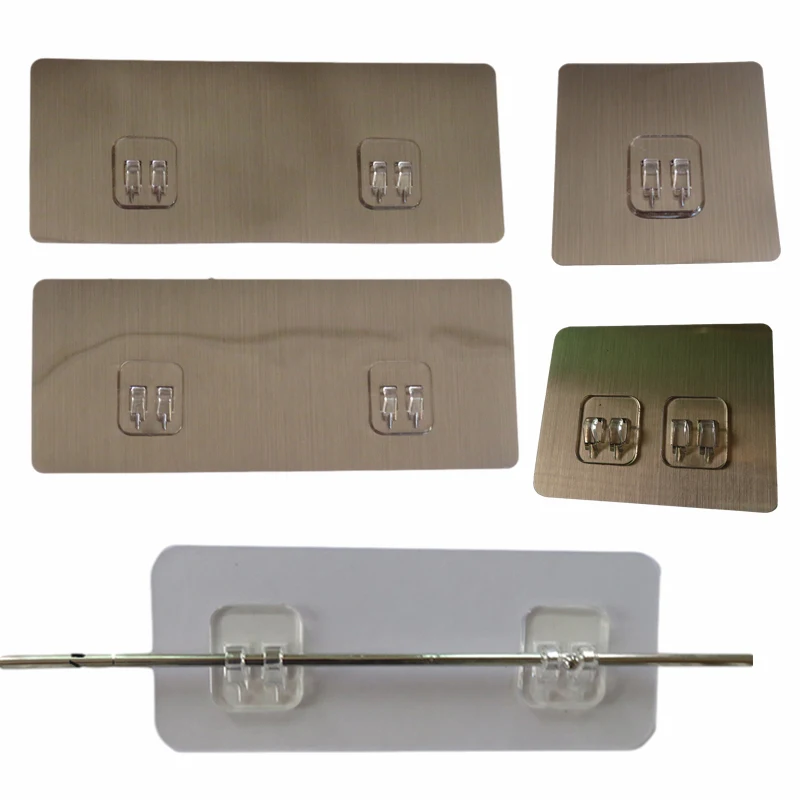 5pcs Adhesive Wall Hooks Transparent Door Wall Hanger Strong