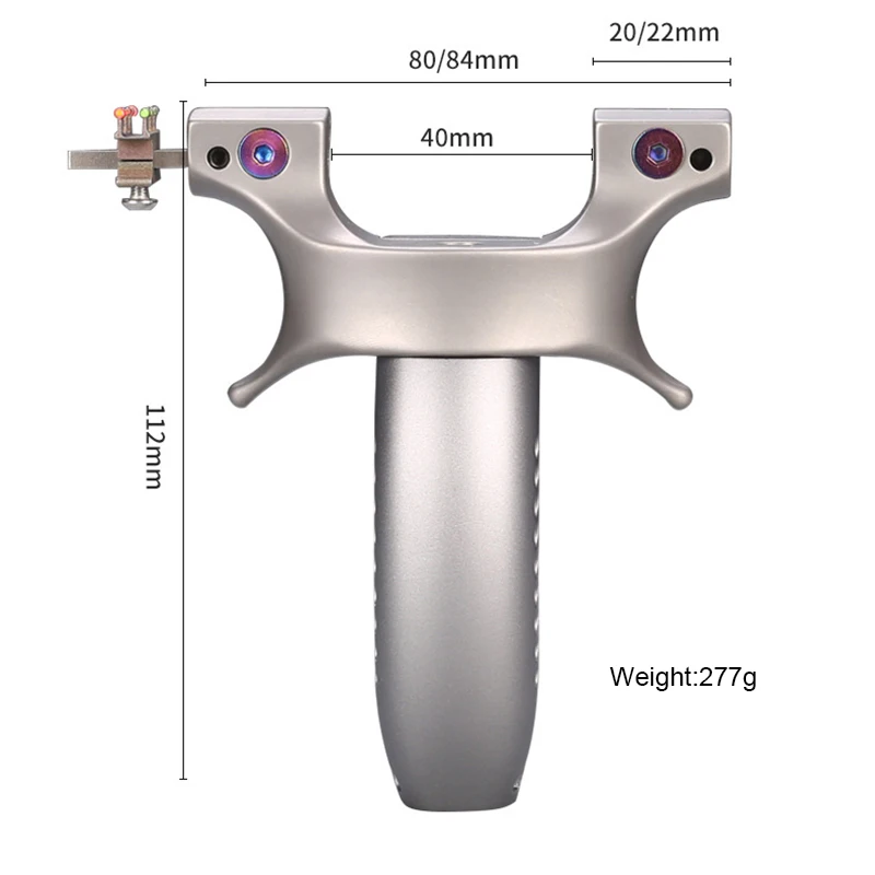 

80/84mm Titanium Alloy Head Slingshot High Power Aluminum Handle Catapult Rubber Band Fast Pressure Design for Outdoor Hunting