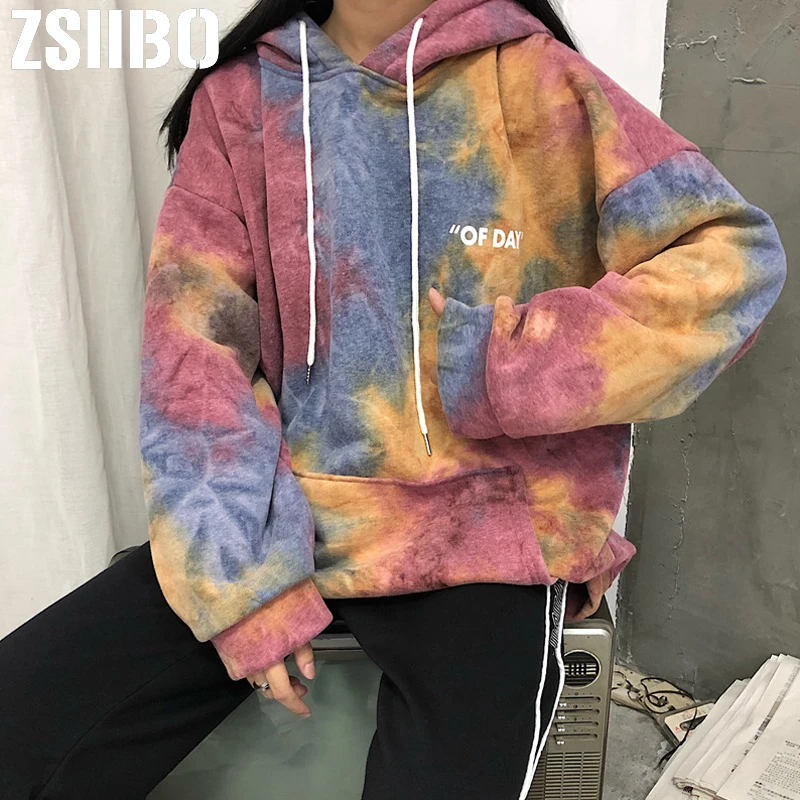 Женские толстовки с капюшоном в Корейском стиле новинка зимы 2019 Модный Цветной
