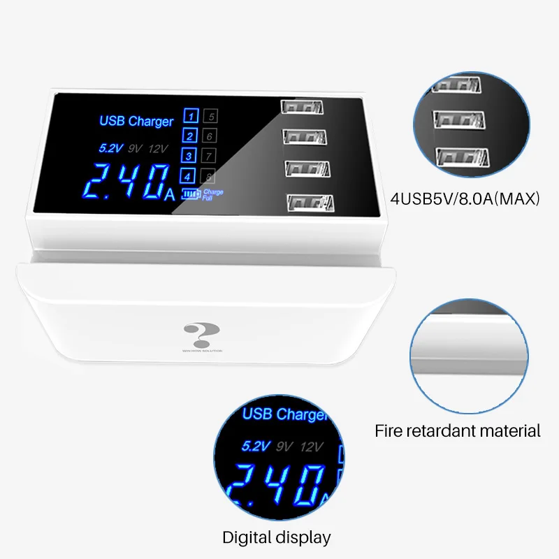 Подставка для телефона 4 порта USB зарядное устройство быстрозарядная станция концентратор умный рабочий стол разъём адаптера питания для телефона планшета Xiaomi samsung S9