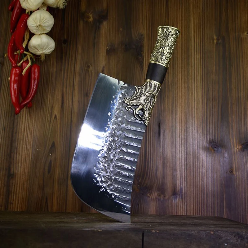 Pure hand forging longquan kitchen knife ghost hands for the old ancient forging bone knife chopping knife chef knife
