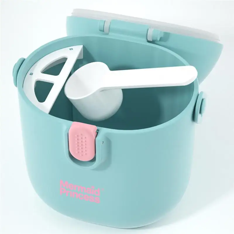 

1pc Powder Box Portable Baby Powder Snacks Container with Spoon