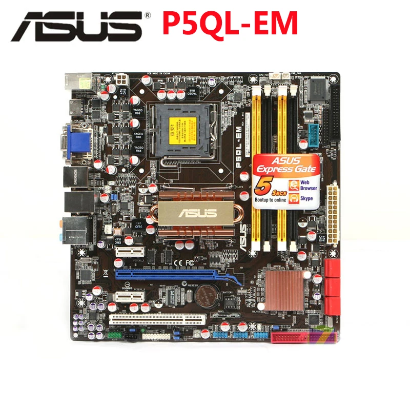 Материнская плата ASUS LGA 775 оригинальная 800 МГц 667 DDR2 P5QL EM uATX PCI E X16 для настольных ПК