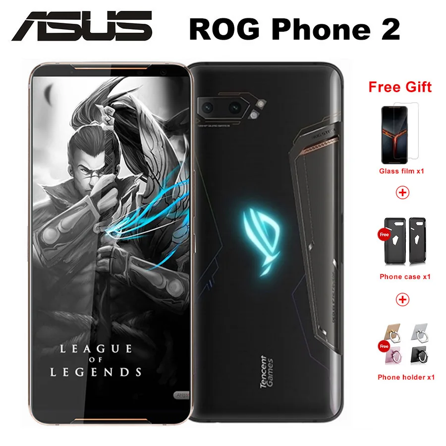 Новый мобильный телефон Asus ROG Phone 2 6 59 дюйма 8 ГБ ОЗУ 128 Гб ПЗУ Snapdragon 855 + NFC II ZS660KL 6000