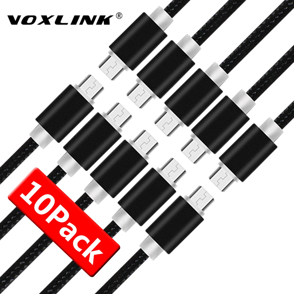 VOXLINK 10 шт USB кабель 5 V 2.4A Micro USB зарядный дата кабель мобильного телефона для samsung S7 S6 Huaiwei Xiaomi Meizu LG htc