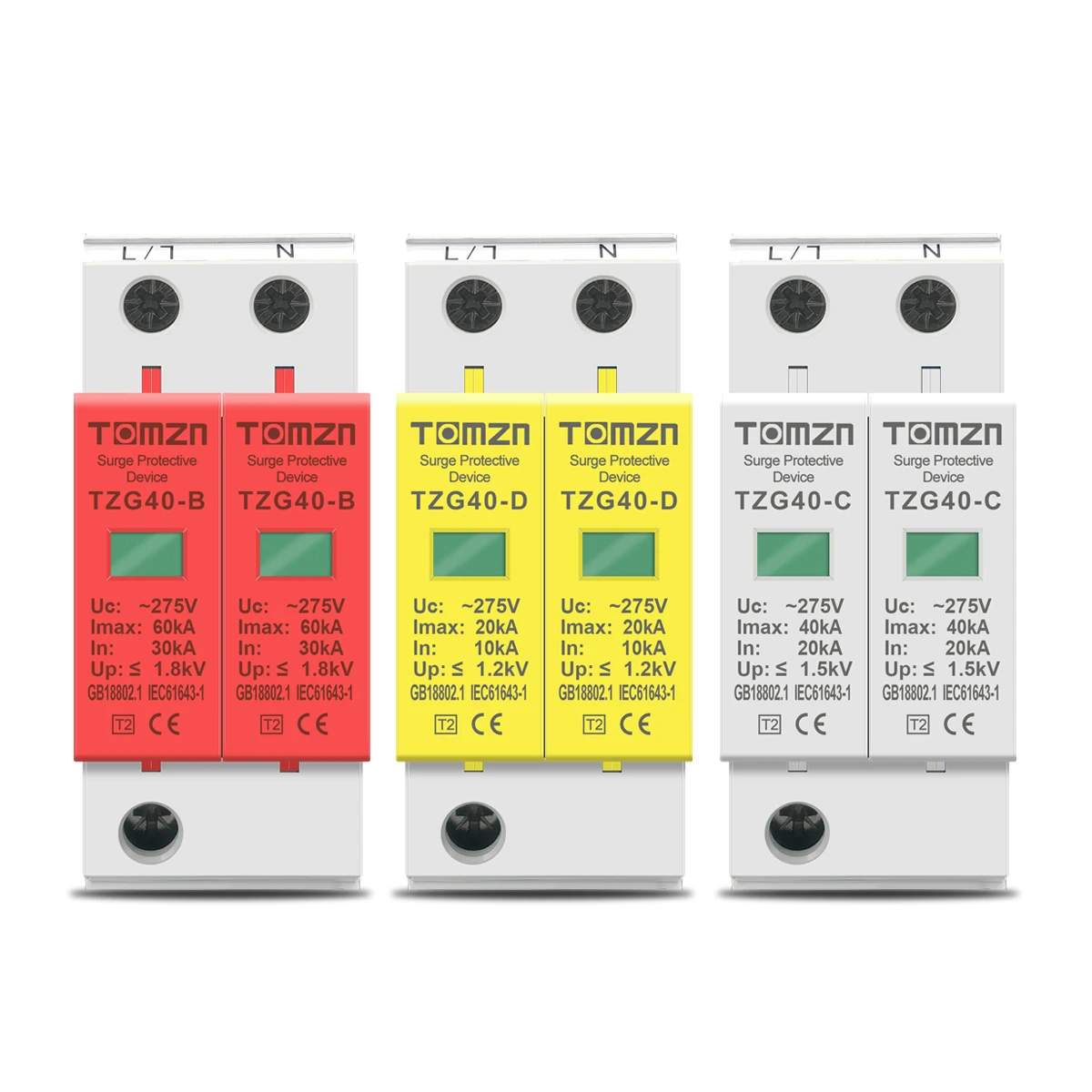 ac spd 1pn 20ka 40ka 60ka 275v 385v house surge protector protection protective low voltage arrester device free global shipping