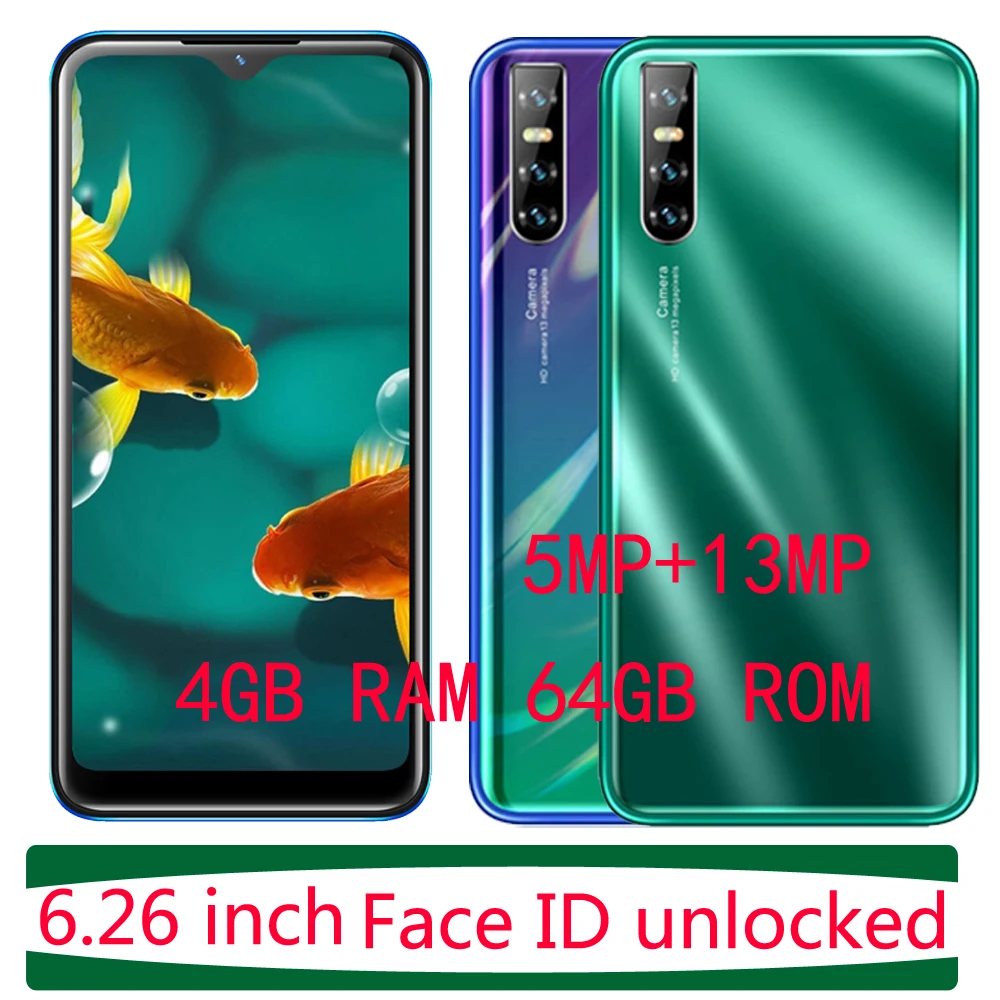 

6.26inch Water Drop Screen P40 Pro 4G RAM 64G ROM Unlocked Face ID Recognition Android Mobile Phones 13MP Smartphones Cell Phone