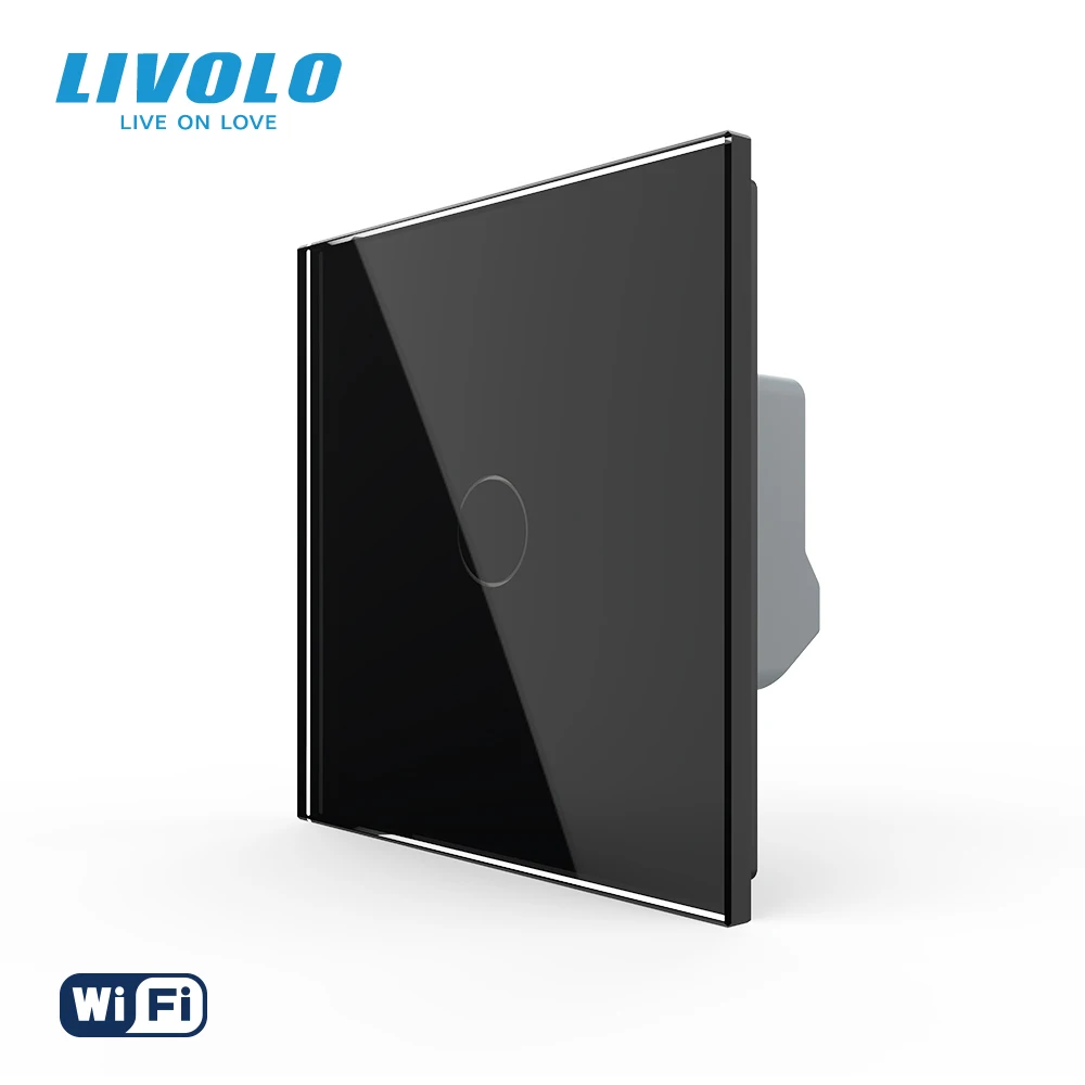 Умный сенсорный настенный выключатель Livolo Wi-Fi стеклянная панель однополюсный