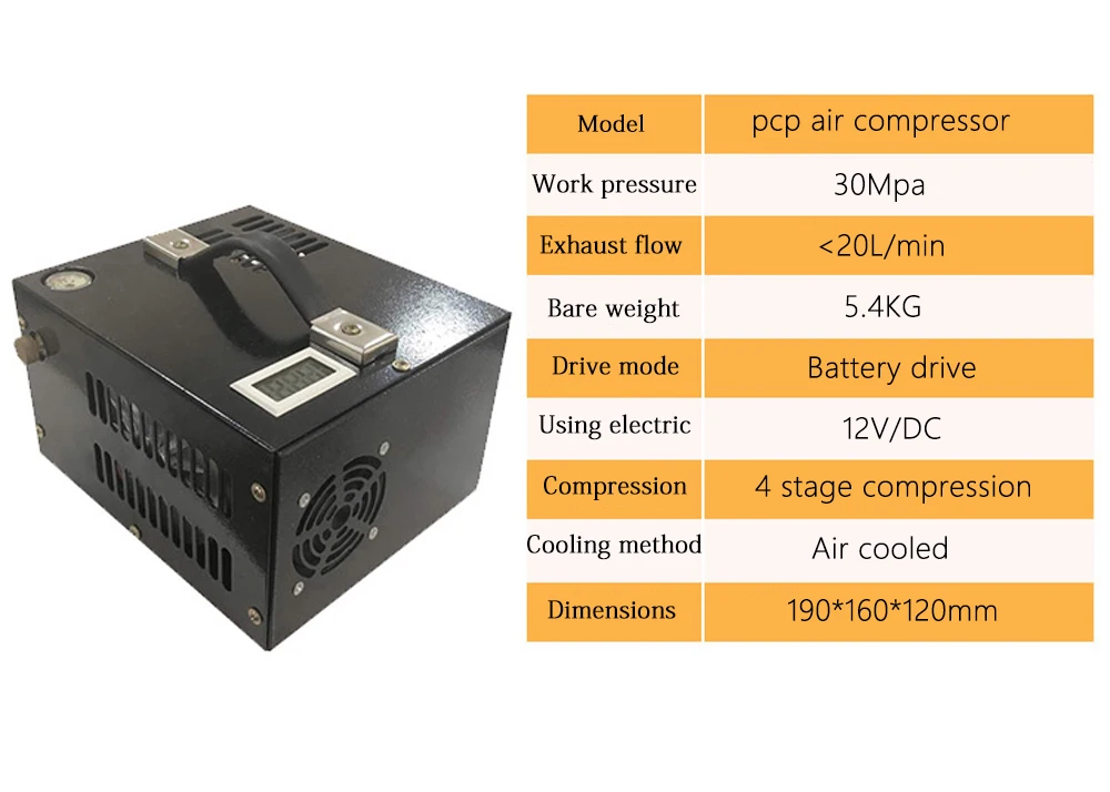 12 В 4500psi 300 бар 30 мпа PCP воздушный компрессор, включая 220 В трансформатор мини PCP насос для транспортного средства высокого давления кислородный баллон