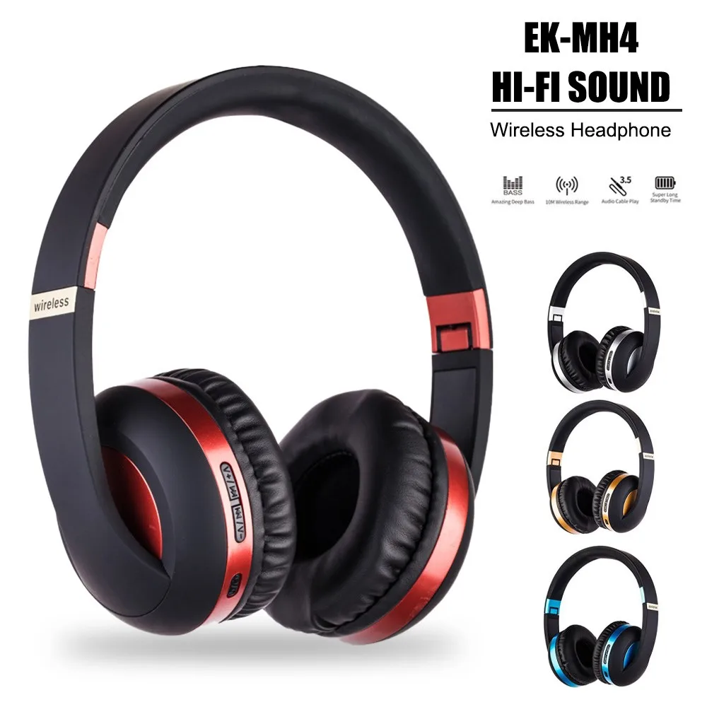 

MH4 Head-mounted BT5.0 Wireless Headset with Microphone HiFi Stereo Sound Foldable Headphone Button Operation FM Function