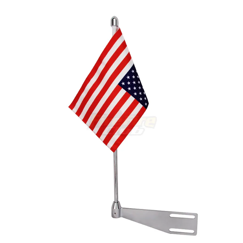 Motorcycle Chrome Rear Side Mount Flag Pole with USA Flag For Indian Chieftain Dark Horse Limited Classic Roadmaster