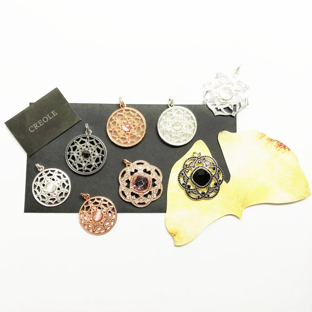 Кулон с цветами розы лотоса летнее украшение из серебра 2019 пробы подарок для