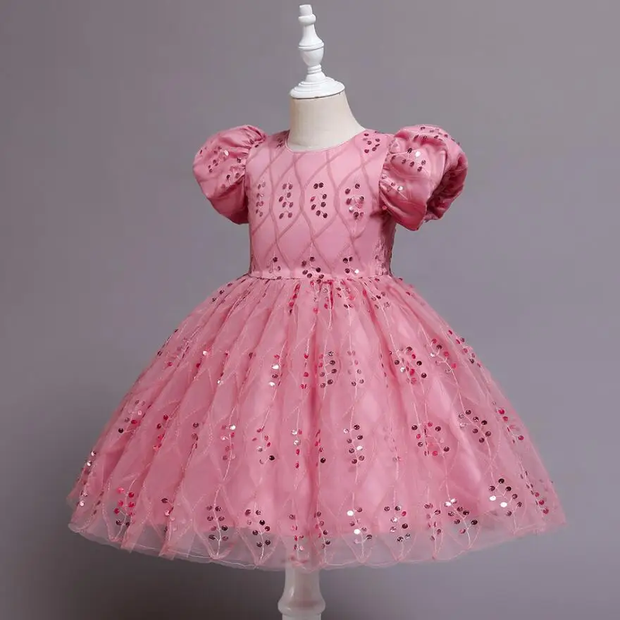 Юбка принцессы для девочки с рукавом-пузырьком детское красное элегантное