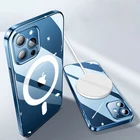 Роскошный Магнитный чехол для телефона iPhone 12 Mini 12 Pro Max 12 Pro, силиконовый чехол для iPhone12 12promax, Беспроводная зарядка