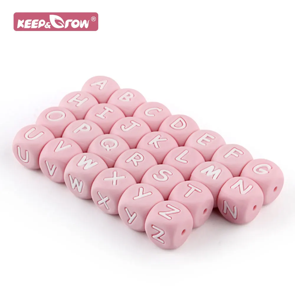 

100 шт., силиконовые бусины в виде букв, 12 мм