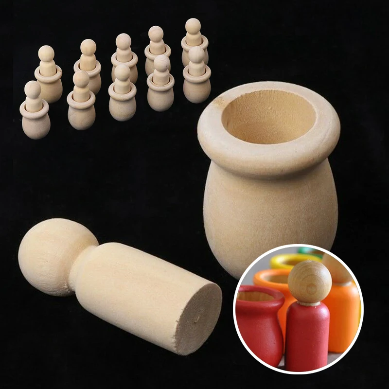 10X &quotсделай сам&quot человек гнездовой комплект деревянные колышки для кукол