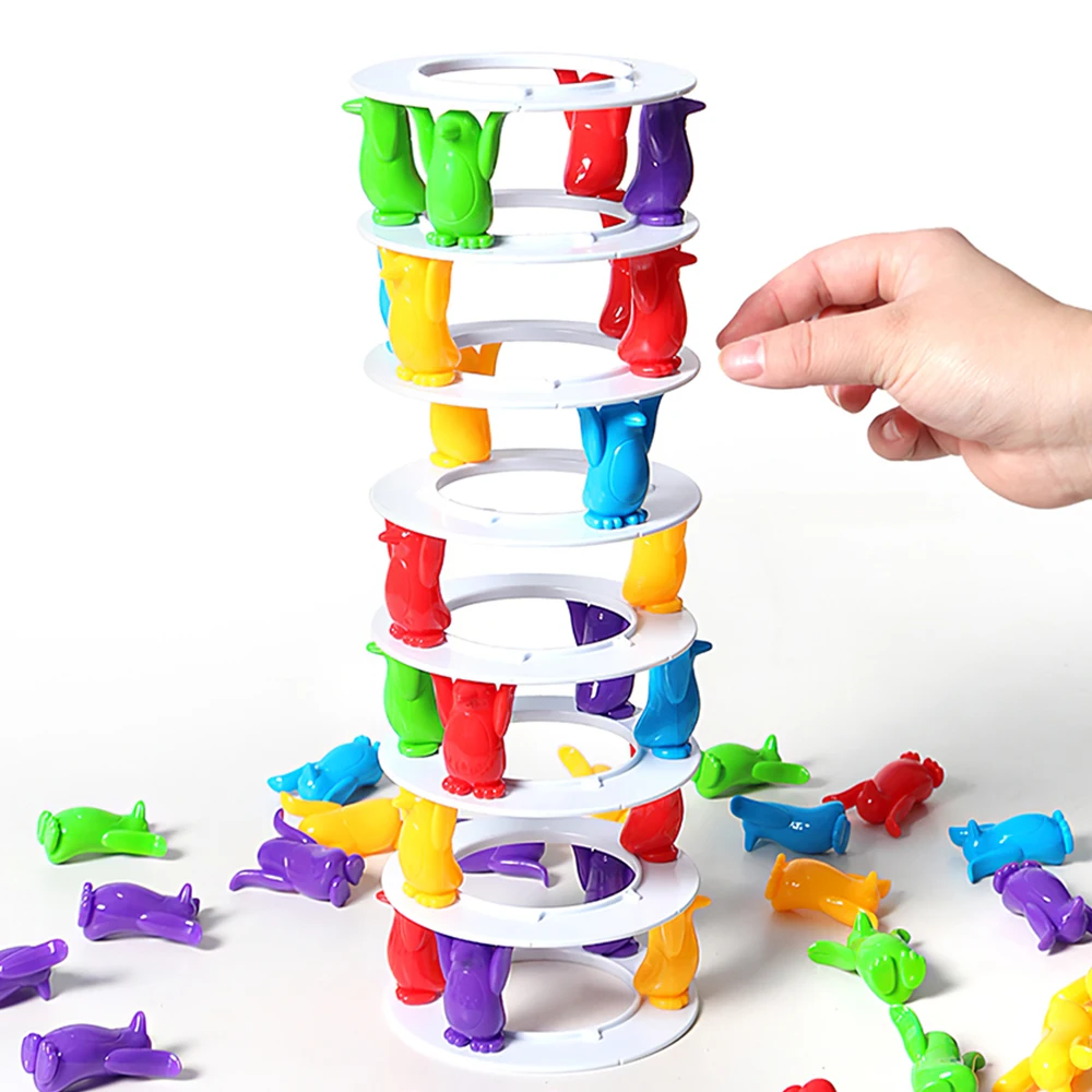 Детская пингвинов игрушки с балансом башня свернуть настольные игры стек