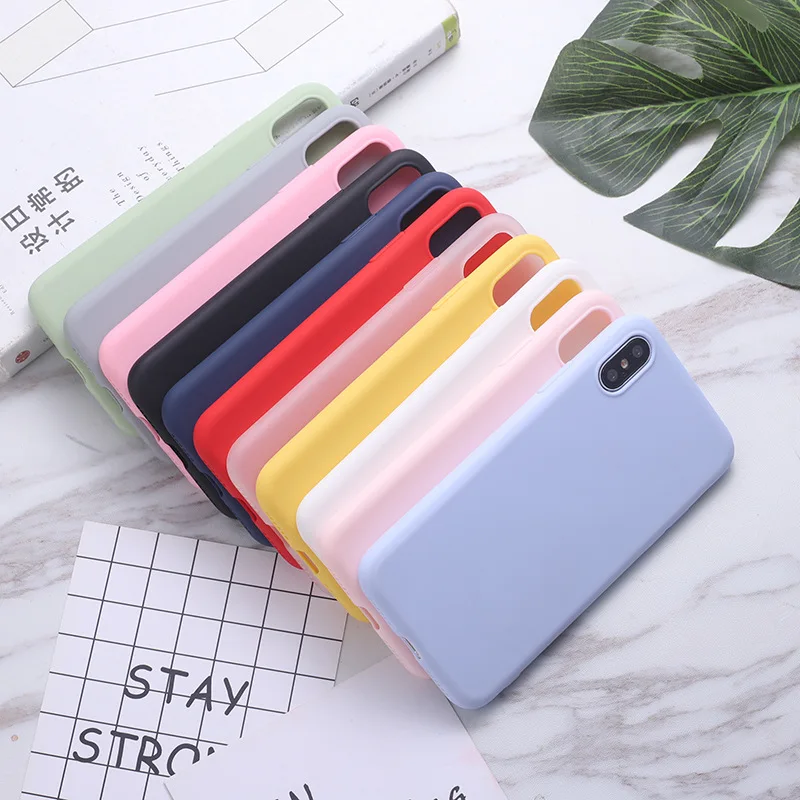 silicone solid color phone case for huawei p40 p8 p9 p20 p30 lite e 2017 pro mini soft cover candy color for p smart z plus 2019 free global shipping